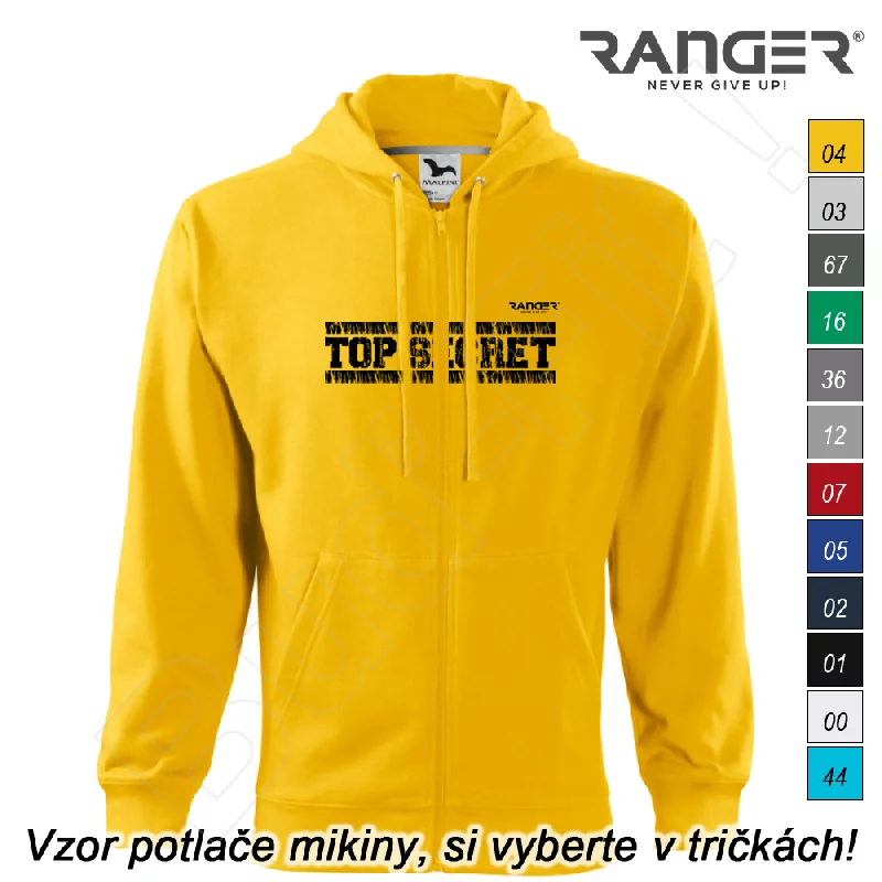 Mikina RANGER® s kapucňou a zipsom - TOP SECRET - a