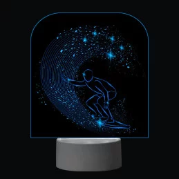 3D Dotyková lampa s diaľkovým ovládaním - SURFING