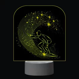 3D Dotyková lampa s diaľkovým ovládaním - SURFING
