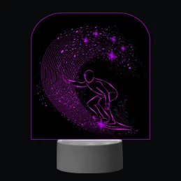 3D Dotyková lampa s diaľkovým ovládaním - SURFING