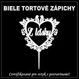 Tortový zápich srdce - rôzne farby