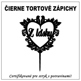 Tortový zápich srdce - rôzne farby