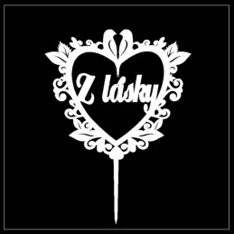 Tortový zápich srdce - rôzne farby