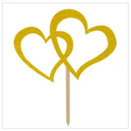 Tortový zápich srdcia- rôzne perleťové farby