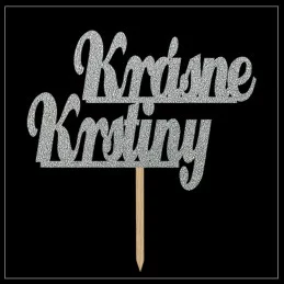 Tortový zápich textový - rôzne perleťové farby