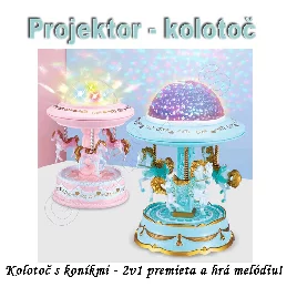 Projektor rotujúci kolotoč, model Koníky ružový_product_product_product