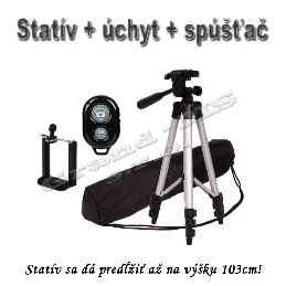 Stojan / statív 103cm + úhyt + diaľkové ovládanie 3v1