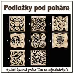 Drevená podložka pod pohár - vzor G	