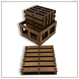 Drevené podložky pod poháre s boxom - vzor C