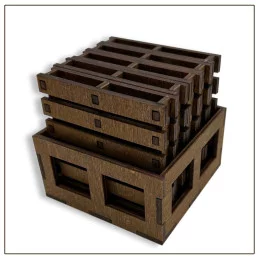 Drevené podložky pod poháre s boxom - vzor C