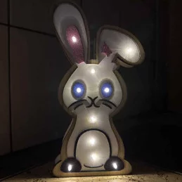 Detská drevená LED lampa -  ZAJKO