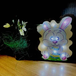 Detská drevená LED lampa -  ZAJKO