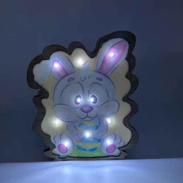 Detská drevená LED lampa -  ZAJKO