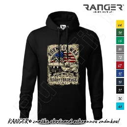 Mikina RANGER®  s kapucňou - BORN FOR WAR