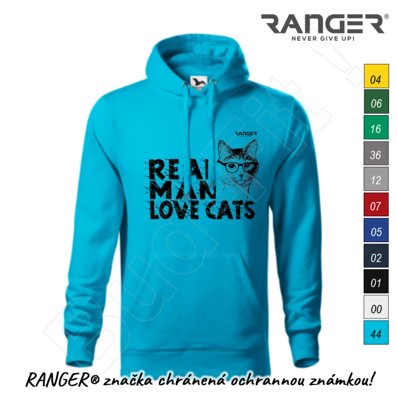 Mikina RANGER® - REAL MAN LOVE CATS