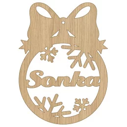 Vianočná drevená guľa na stromček - s Vašim menom