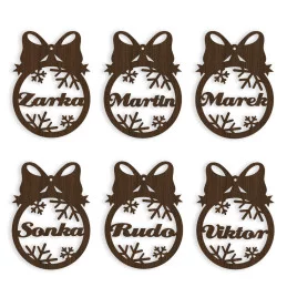 Vianočná drevená guľa na stromček - s Vašim menom