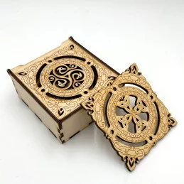 Drevené podložky pod poháre s boxom - vzor E1