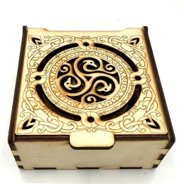 Drevené podložky pod poháre s boxom - vzor E1