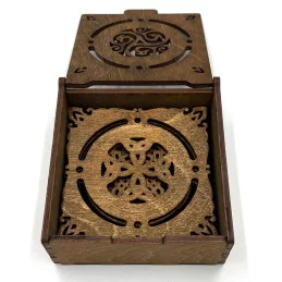 Drevené podložky pod poháre s boxom - vzor E