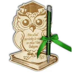 Drevená ďakovná sova  s...