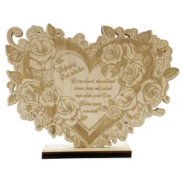 Drevené srdce s gravírom