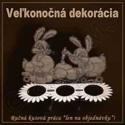 Veľkonočná dekorácia - ZAJACE - stojan na kraslice - vzor A