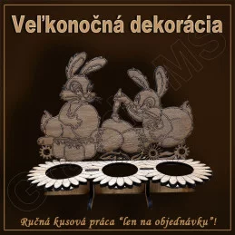 Veľkonočná dekorácia - ZAJACE - stojan na kraslice - vzor A