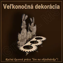 Veľkonočná dekorácia - ZAJACE - stojan na kraslice - vzor A