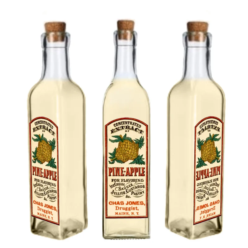 Dekoračné sklenené fľaše s vintage etiketou - 02