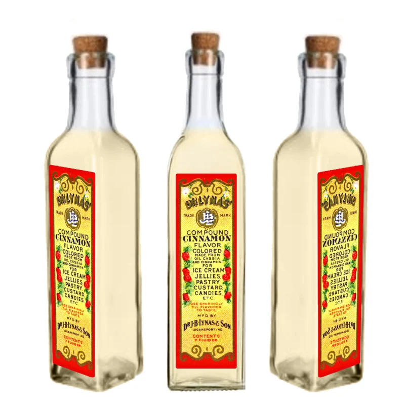 Dekoračné sklenené fľaše s vintage etiketou - 03