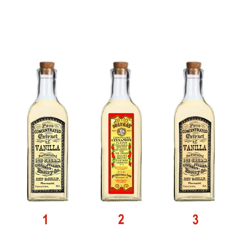 Dekoračné sklenené fľaše s vintage etiketou - 04