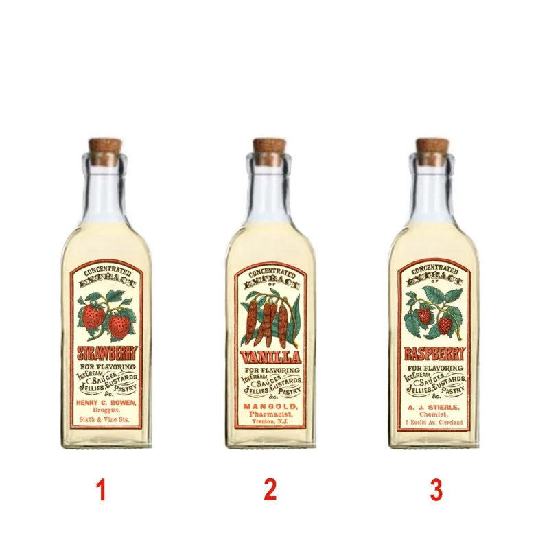 Dekoračné sklenené fľaše s vintage etiketou - 05