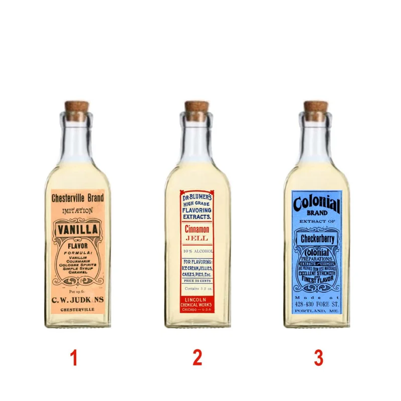 Dekoračné sklenené fľaše s vintage etiketou - 07