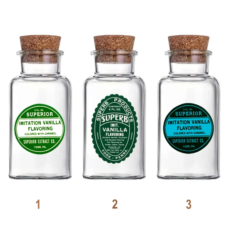 Dekoračné sklenené fľaše s vintage etiketou - 08