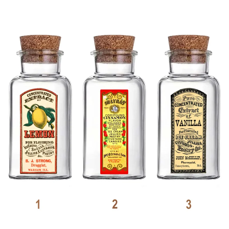 Dekoračné sklenené fľaše s vintage etiketou - 11