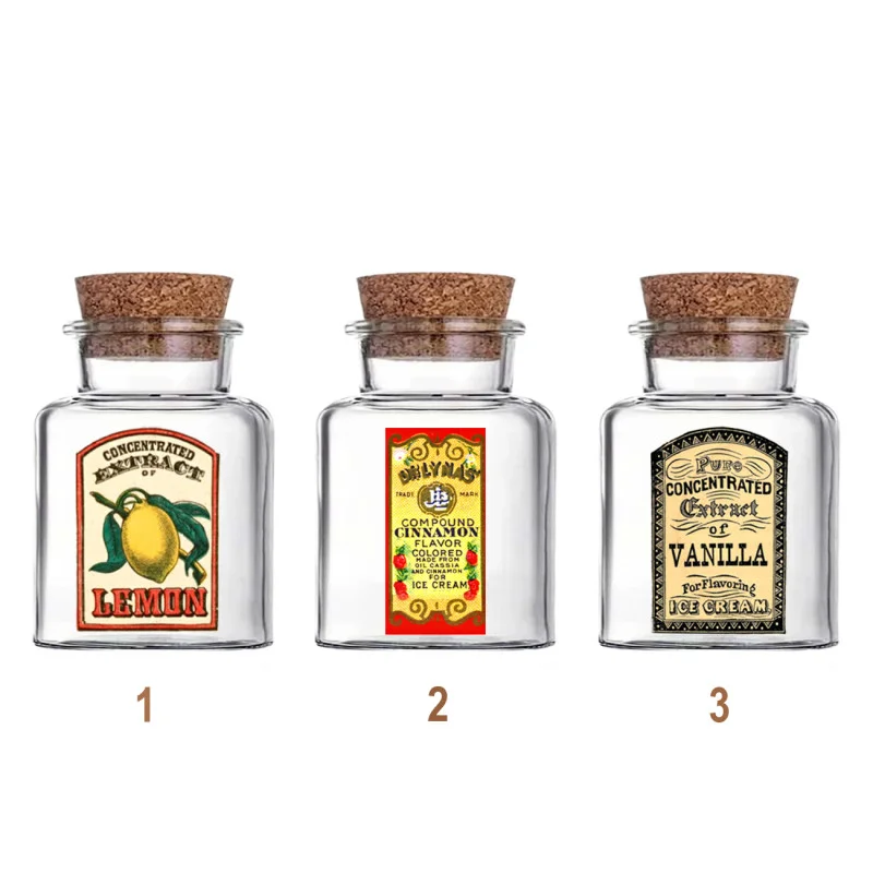 Dekoračné sklenené fľaše s vintage etiketou - 16