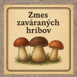 Rôzne etikety na zavárané hríby 03 - 10 x 10 cm