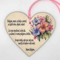 Drevené srdce s vlastným textom - 10 x 11,5 cm