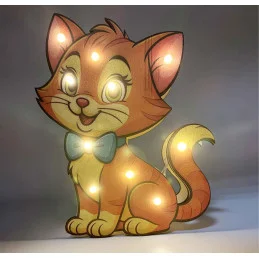 Detská drevená LED lampa Mačička