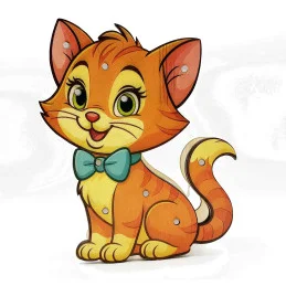 Detská drevená LED lampa Mačička