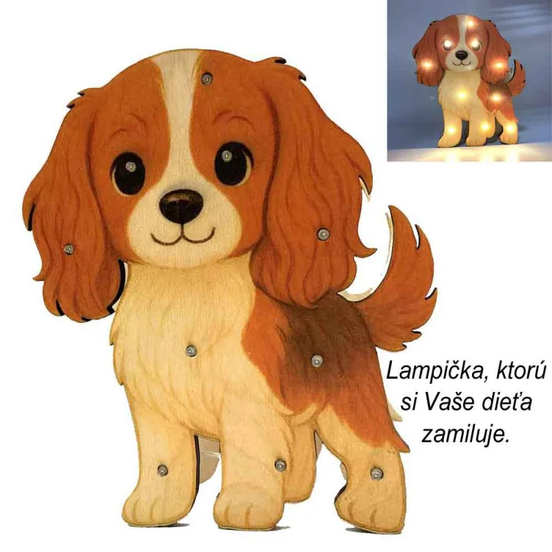 Detská drevená LED lampa Cavalier