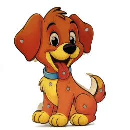 Detská drevená LED lampa Psík