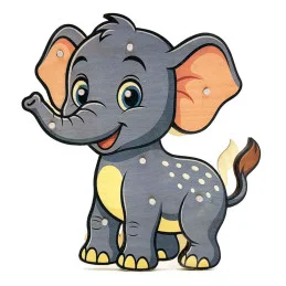 Detská drevená LED lampa Sloník