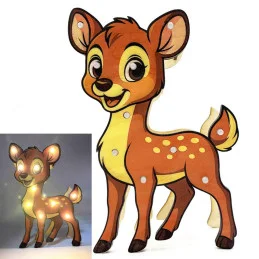 Detská drevená LED lampa Srnka