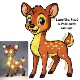 Detská drevená LED lampa Srnka