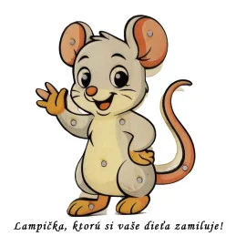 Detská drevená LED lampa Myška