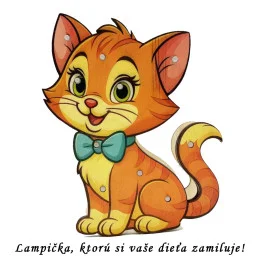 Detská drevená LED lampa Mačička