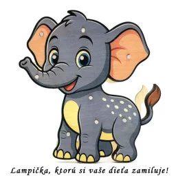 Detská drevená LED lampa Sloník