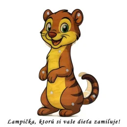 Detská drevená LED lampa Lasička